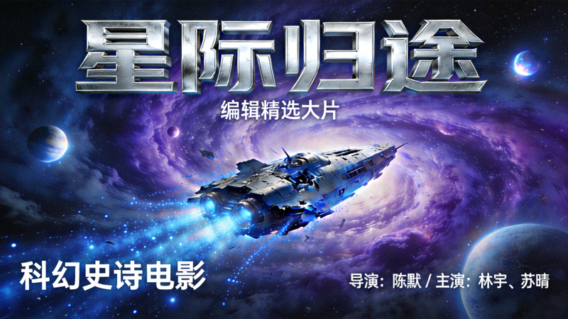 编辑精选大片《星际归途》横版海报 - 科幻史诗电影封面